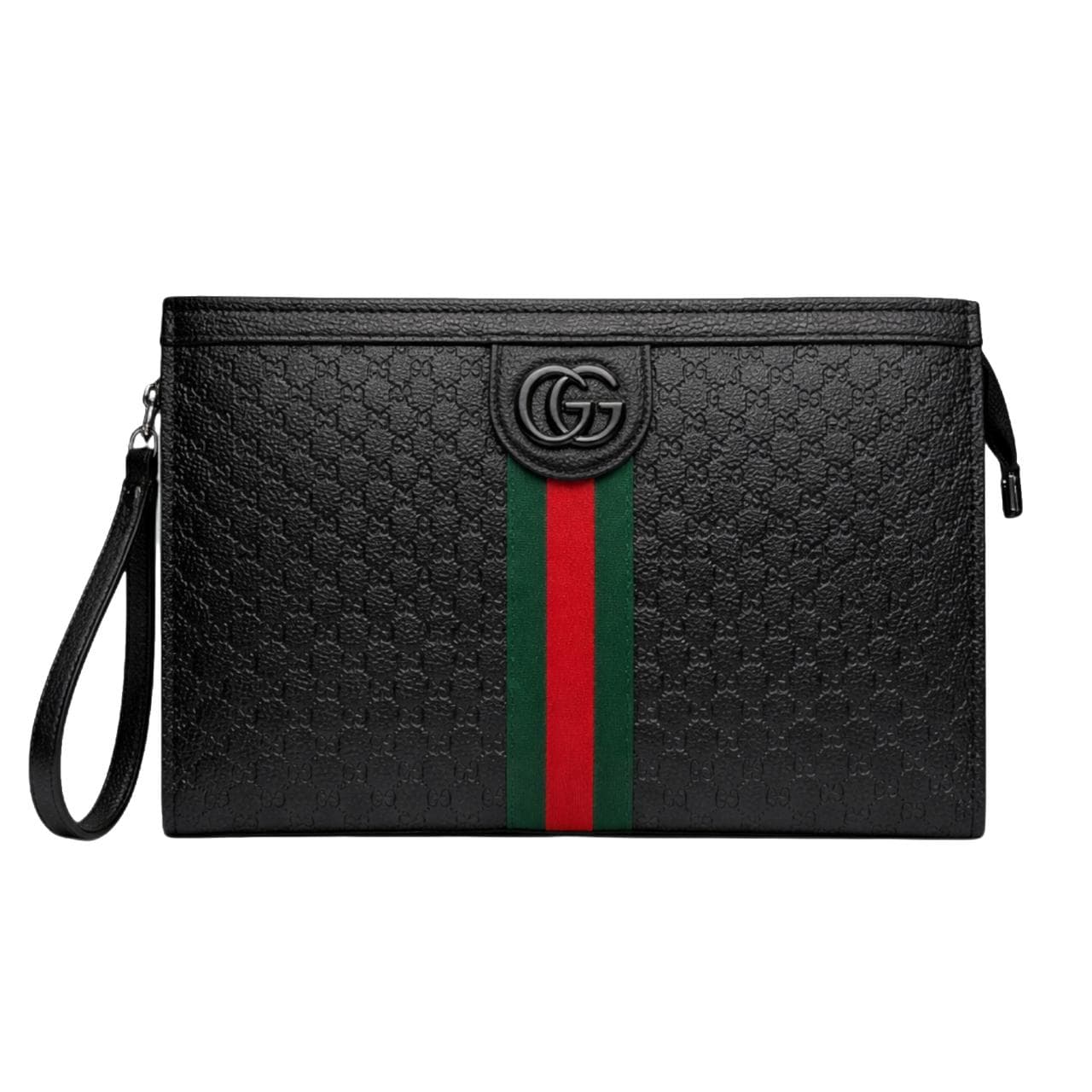 Gucci Textured Wrist Bag With Signature Stripe 8150-4